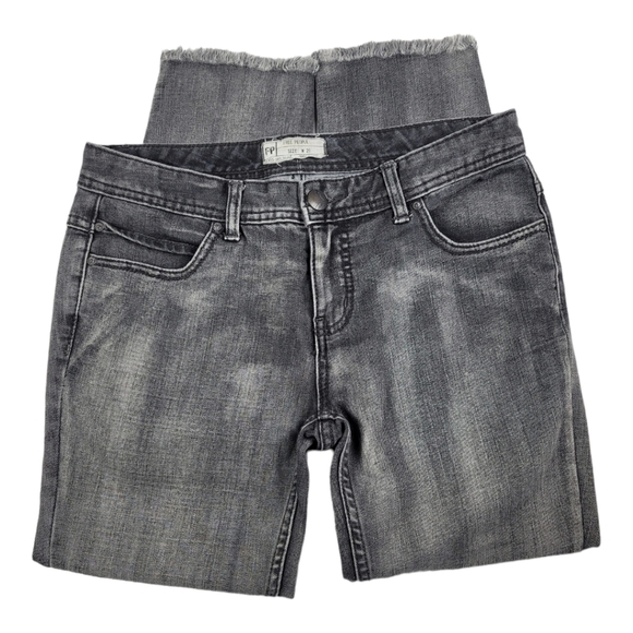 Free People Distressed Raw Hem Black‎ Skinny Jeans sz 28 - Picture 5 of 7